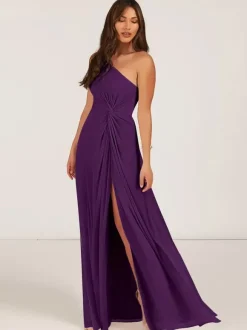 Robes de demoiselle d'honneur robe de bal longueur au sol fermeture éclair en mousseline de soie robe de soirée de mariage