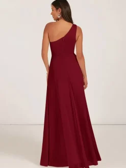 Robes de demoiselle d'honneur robe de bal longueur au sol fermeture éclair en mousseline de soie robe de soirée de mariage