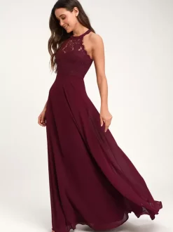 Robes de demoiselle d'honneur dos nu dos nu illusion A-line robes de soirée de mariage maxi