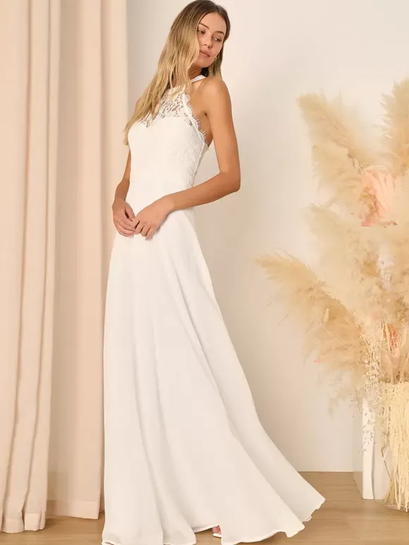 Robes de demoiselle d'honneur dos nu dos nu illusion A-line robes de soirée de mariage maxi
