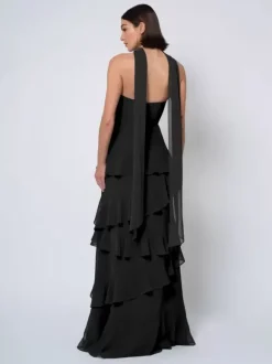 Robes de demoiselle d'honneur robe de bal longueur au sol dos nu en mousseline de soie robe de soirée de mariage