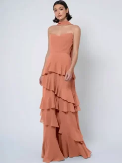 Robes de demoiselle d'honneur robe de bal longueur au sol dos nu en mousseline de soie robe de soirée de mariage