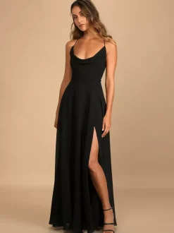 Robes de demoiselle d'honneur en mousseline de soie ligne a bretelles Spaghetti fente haute robe de soirée de mariage