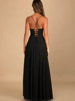Robes de demoiselle d'honneur en mousseline de soie ligne a bretelles Spaghetti fente haute robe de soirée de mariage