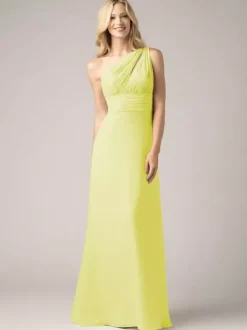 Robes de demoiselle d'honneur champagne en mousseline de soie dos nu froncé robe de bal trapèze