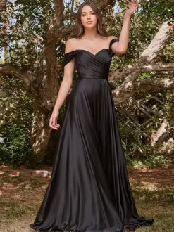 Robes de demoiselle d'honneur en polyester coupe trapèze longueur au sol robes de soirée