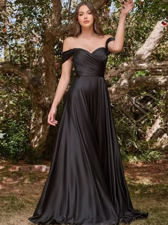 Robes de demoiselle d'honneur en polyester coupe trapèze longueur au sol robes de soirée
