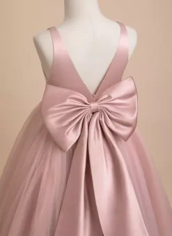 Robes de fille de fleur de mariage Robes d'occasion spéciale Ivoire Ceinture sans manches