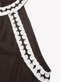 Robes de vacances maxi sans manches bustier rétro marron