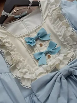 Robes gothiques Lolita avec n艙uds et volants Noir Vert