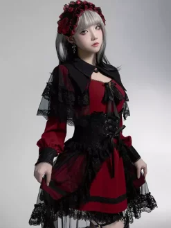 Robes gothiques Lolita avec n艙uds et volants Blanc Blanc