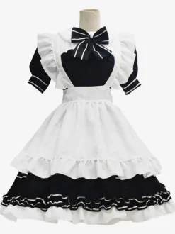 Robes Gothiques Lolita Volants N艙uds Noir Style de Bonne