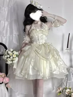 Robes Gothiques Lolita À Volants N艙uds Noirs Robe De Princesse Lolita JSK