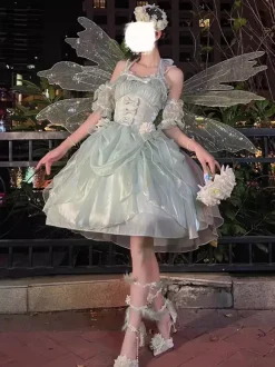 Robes Gothiques Lolita À Volants N艙uds Noirs Robe De Princesse Lolita JSK