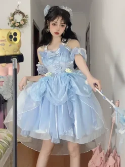 Robes Gothiques Lolita À Volants N艙uds Noirs Robe De Princesse Lolita JSK