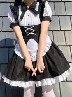 Robes Gothiques Lolita Volants N艙uds Noir Noir