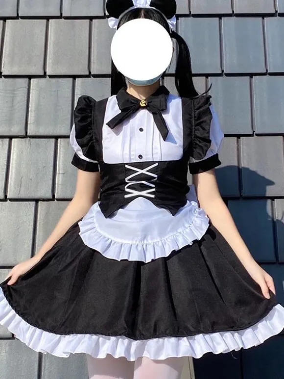 Robes Gothiques Lolita Volants N艙uds Noir Noir
