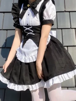Robes Gothiques Lolita Volants N艙uds Noir Noir