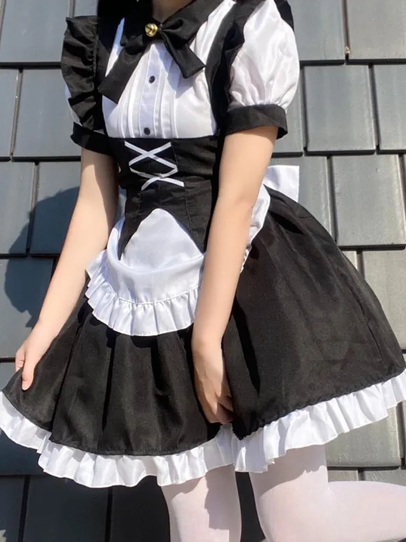Robes Gothiques Lolita Volants N艙uds Noir Noir