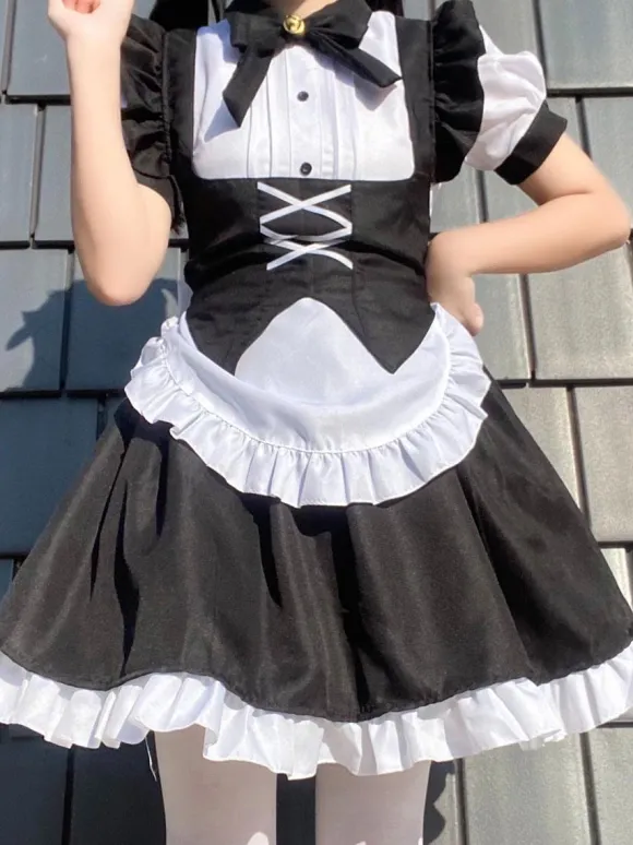 Robes Gothiques Lolita Volants N艙uds Noir Noir