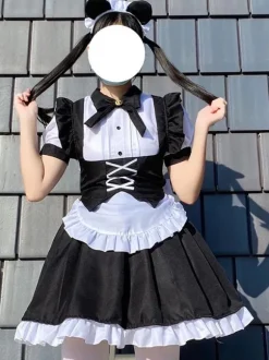 Robes Gothiques Lolita Volants N艙uds Noir Noir