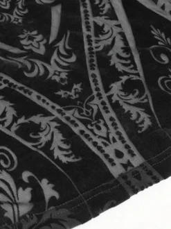 Robes Lolita Gothiques Imprimé Floral Noir Steam Punk