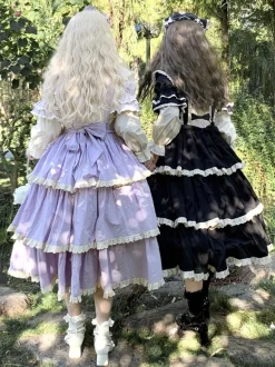 Robes Lolita Gothiques N艙uds Volants Violet Violet