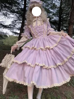Robes Lolita Gothiques N艙uds Volants Violet Violet