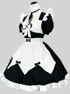 Robes Lolita Gothiques Volants N艙uds Noir Mignonne