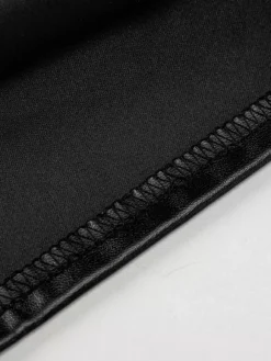 Robes Moulantes Courtes en Cuir Synthétique sans Bretelles avec Epaulés Dénudées à Col Décolleté Coupe Cintrée Unicolore Robes Sexy