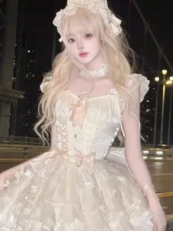 Robe Sweet Lolita Ballet JSK en polyester sans manches Robe Sweet Hime Lolita