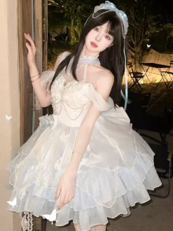 Robe Sweet Lolita Ballet JSK en polyester multicouche sans manches