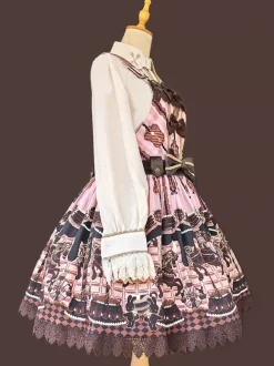 Robe Sweet Lolita en coton sans manches avec n艙uds robe Sweet Lolita