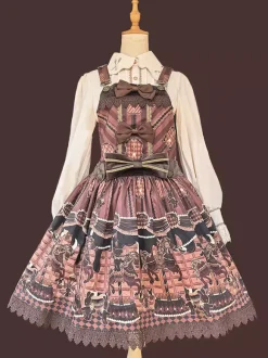 Robe Sweet Lolita en coton sans manches avec n艙uds robe Sweet Lolita