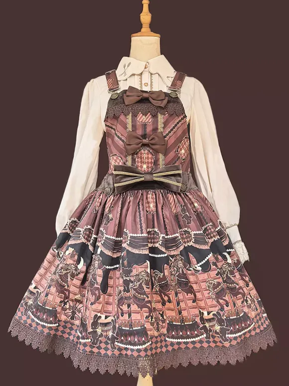 Robe Sweet Lolita en coton sans manches avec n艙uds robe Sweet Lolita