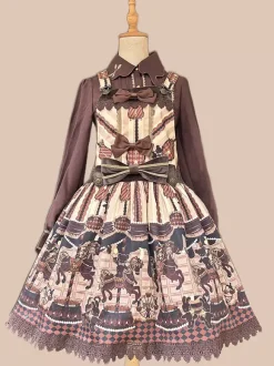 Robe Sweet Lolita en coton sans manches avec n艙uds robe Sweet Lolita