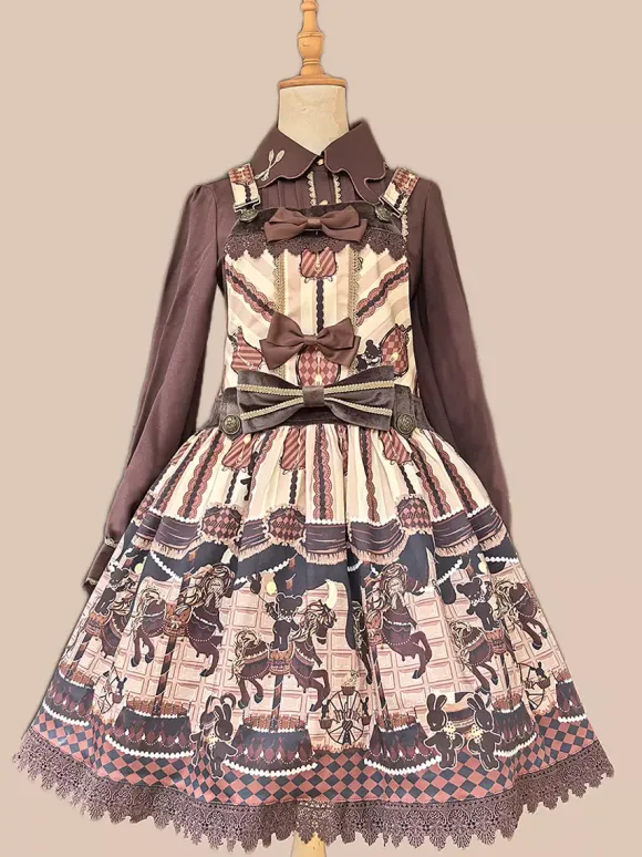 Robe Sweet Lolita en coton sans manches avec n艙uds robe Sweet Lolita
