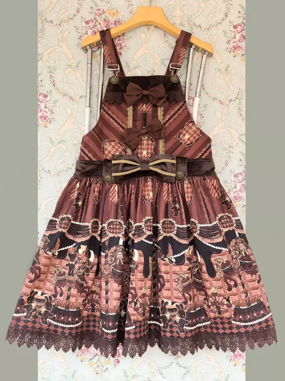 Robe Sweet Lolita en coton sans manches avec n艙uds robe Sweet Lolita