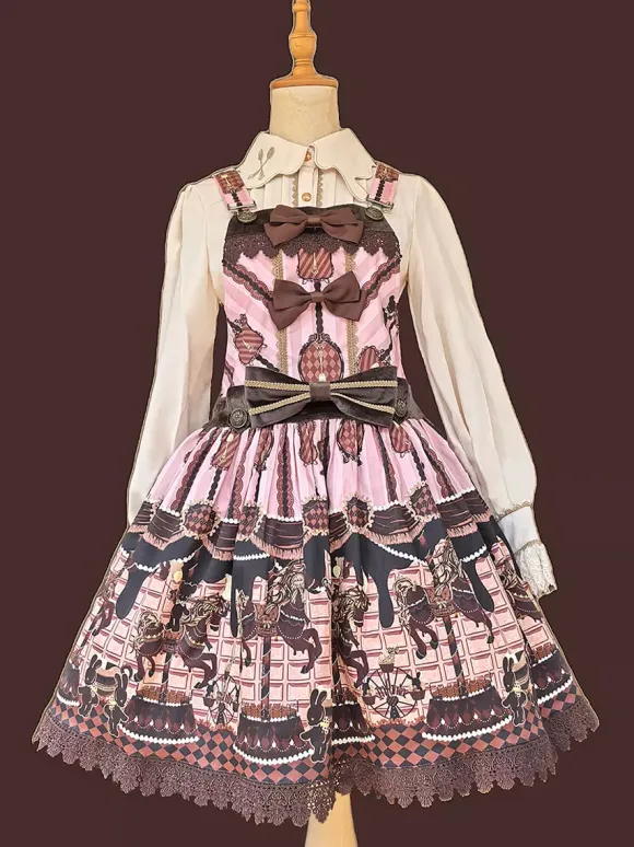 Robe Sweet Lolita en coton sans manches avec n艙uds robe Sweet Lolita