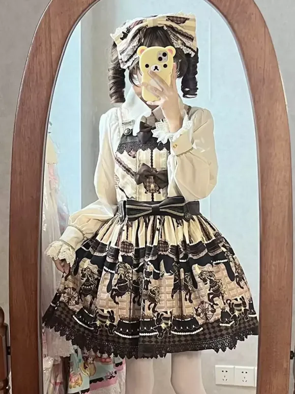 Robe Sweet Lolita en coton sans manches avec n艙uds robe Sweet Lolita