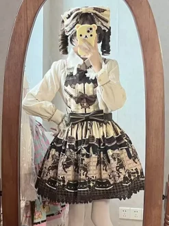 Robe Sweet Lolita en coton sans manches avec n艙uds robe Sweet Lolita