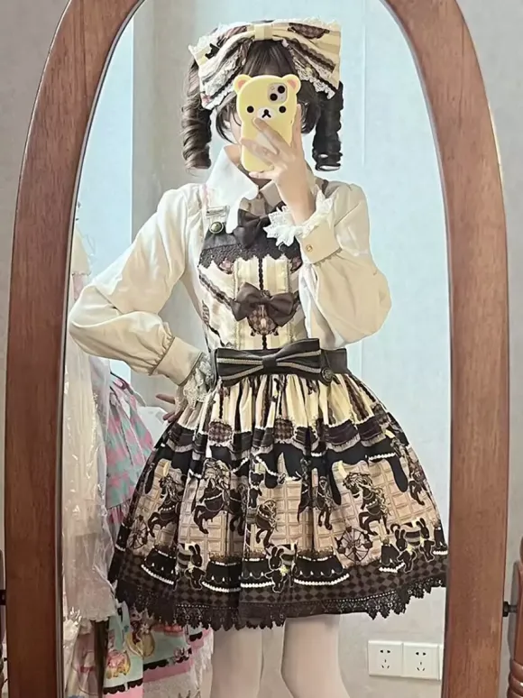 Robe Sweet Lolita en coton sans manches avec n艙uds robe Sweet Lolita