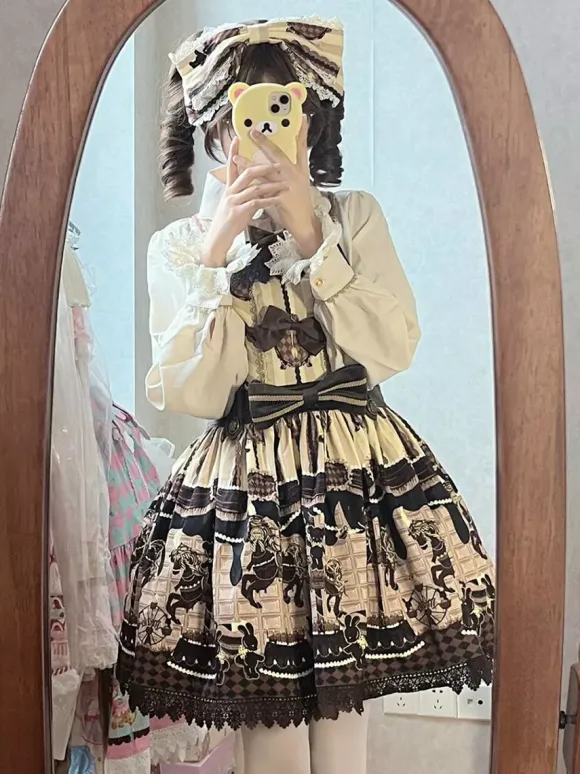 Robe Sweet Lolita en coton sans manches avec n艙uds robe Sweet Lolita