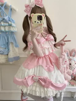 Robe Sweet Lolita en polyester sans manches robe Sweet Jumper Lolita