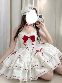 Robe Sweet Lolita en polyester sans manches robe Sweet Jumper Lolita