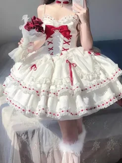 Robe Sweet Lolita en polyester sans manches robe Sweet Jumper Lolita