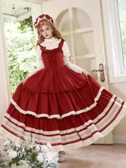 Robe Sweet Lolita en polyester sans manches robe Sweet Jumper Lolita