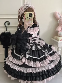 Robe Sweet Lolita JSK en polyester multicouche sans manches
