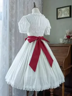 Robe Sweet Lolita Robe en polyester à manches courtes Robe Lolita