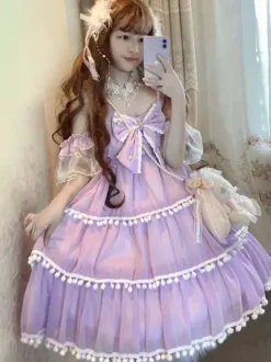 Robe Sweet Lolita Robe Lolita Sweet Jumper sans manches en polyester